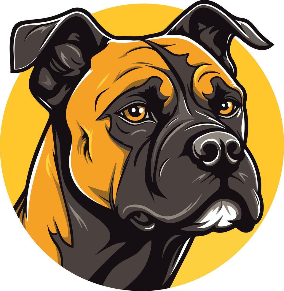 Close up Portrait of a Brindle Boxer Dog vector