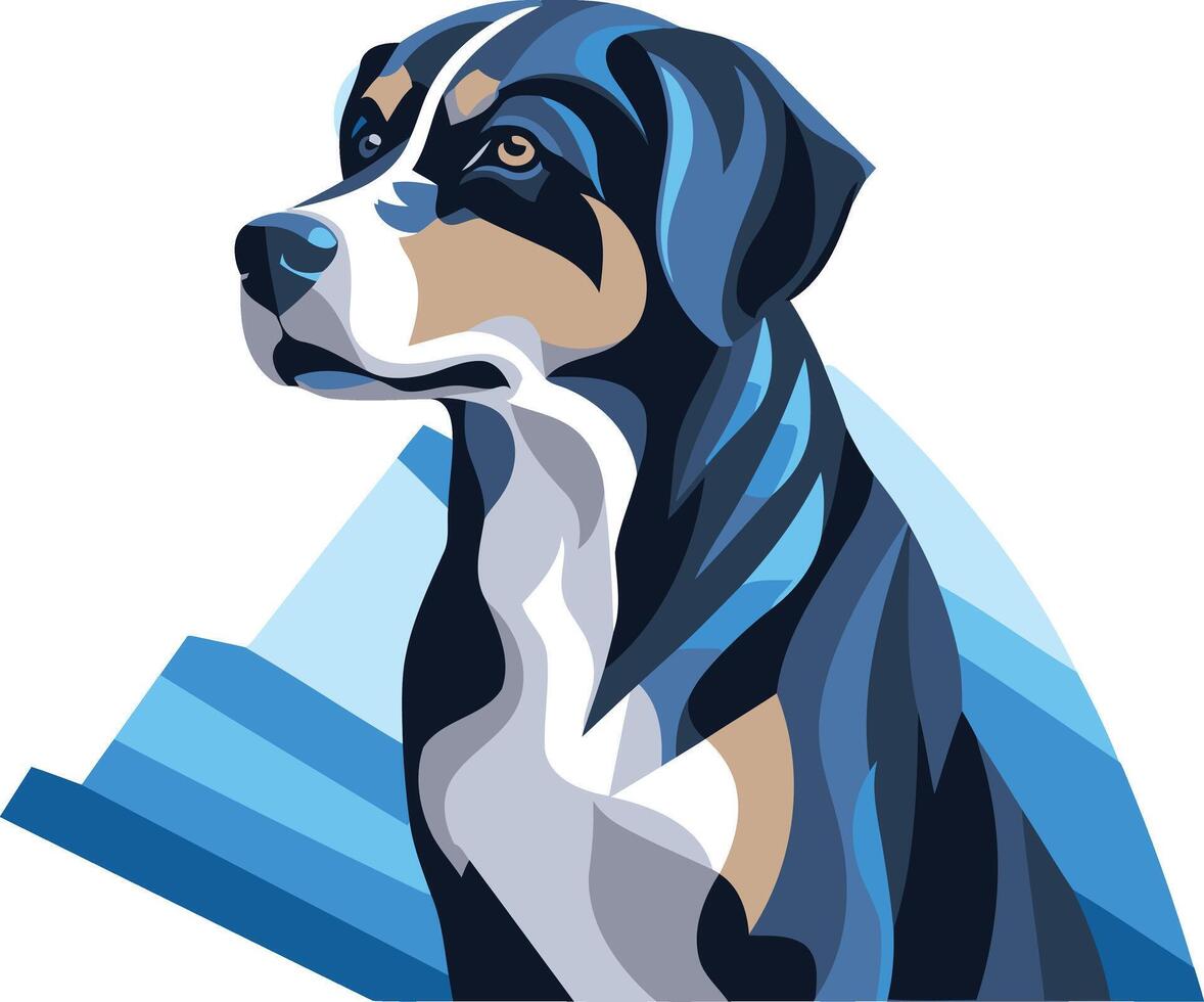 Portrait of a Bernese Mountain Dog vector