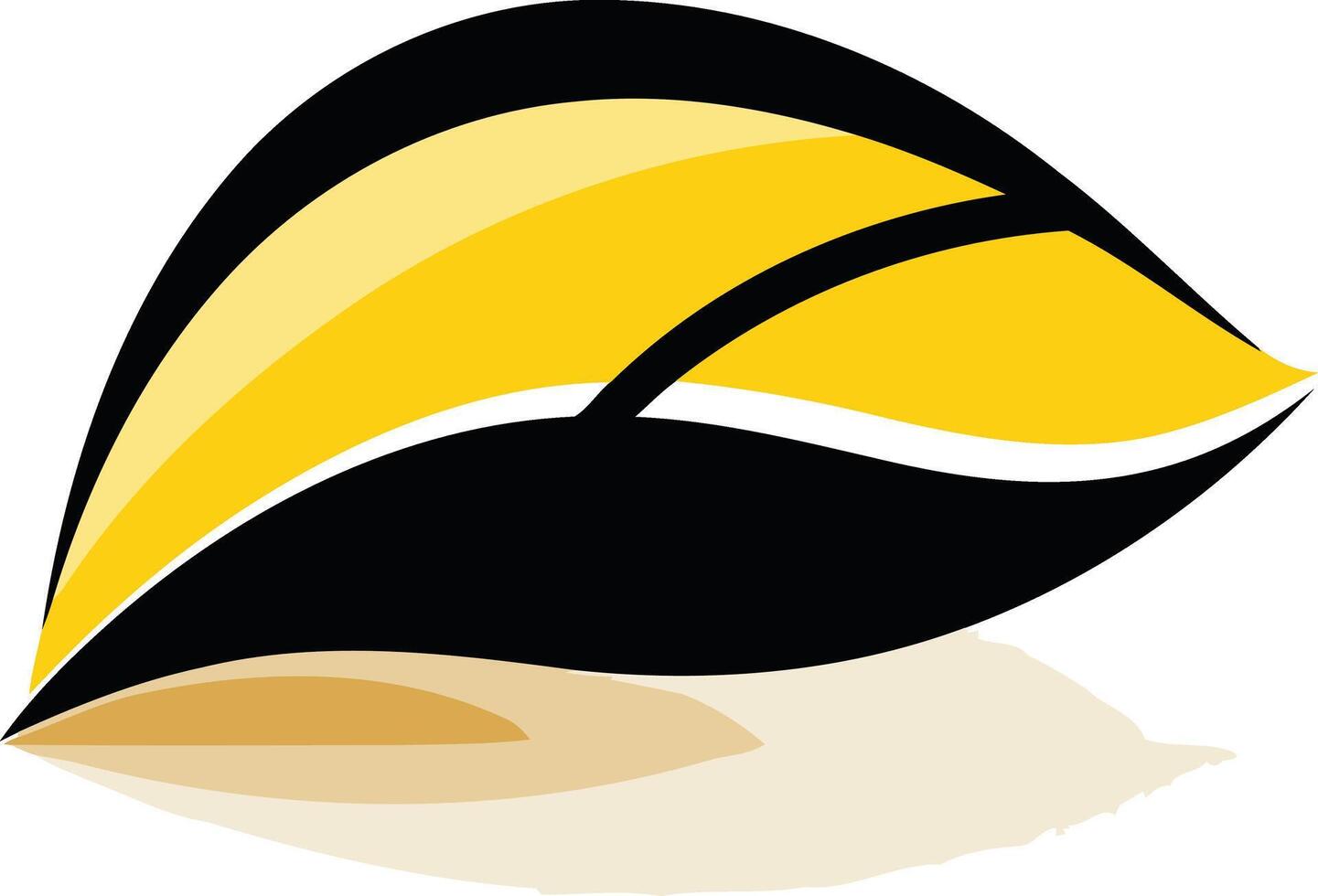 Abstract Leaf with Yellow and Black Design vector