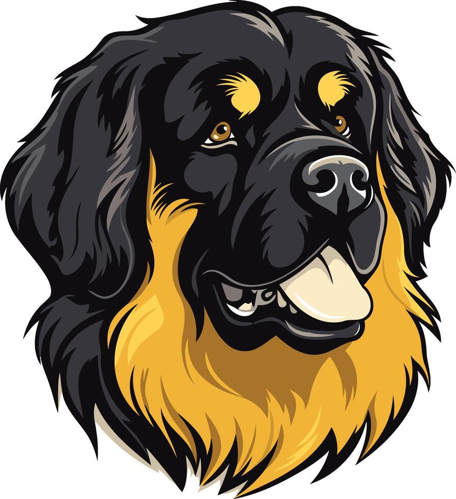 Portrait of a Leonberger Dog vector