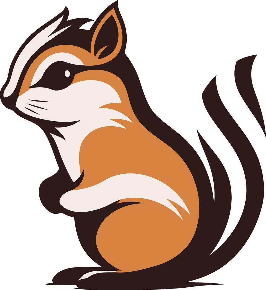 Cute Cartoon Chipmunk Illustration vector