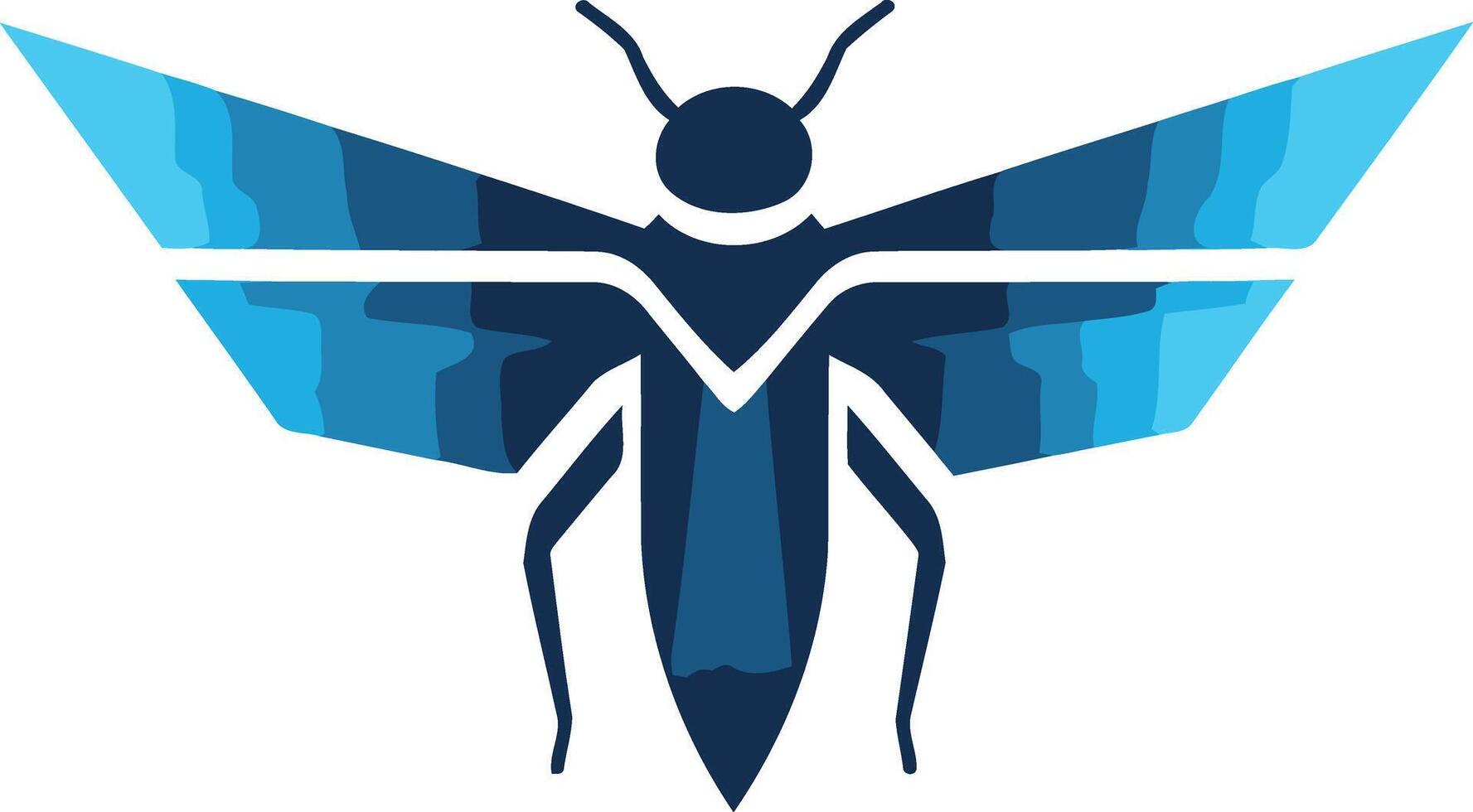Abstract Geometric Blue Butterfly Illustration vector