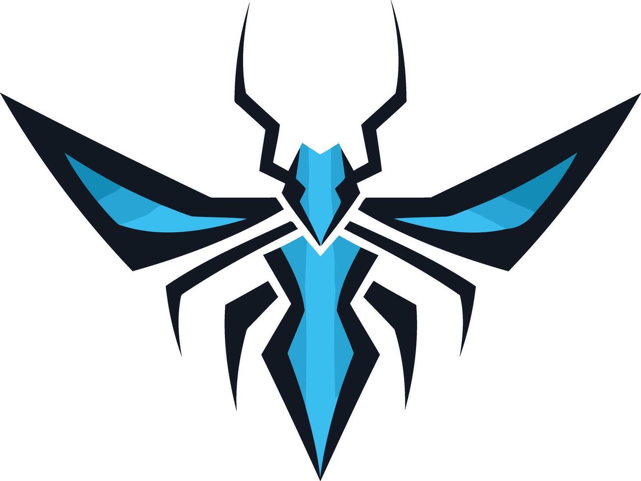 Abstract Blue and Black Insect Logo Design vector