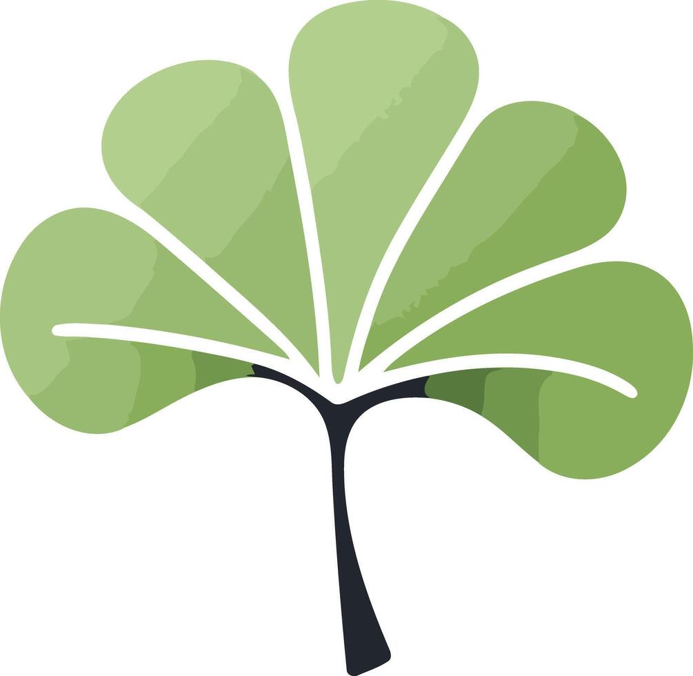 Five Leaf Clover with Watercolor Style vector