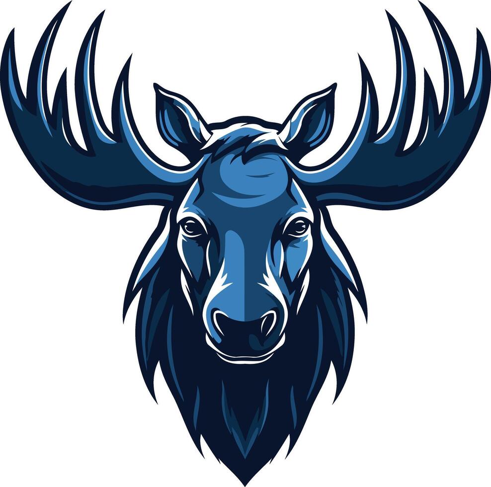 Blue Moose Head Graphic Design vector