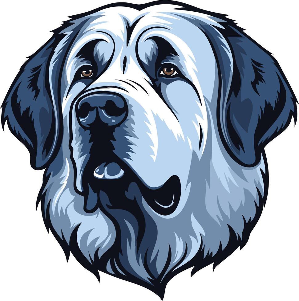 Portrait of a White Dog with Blue Eyes vector