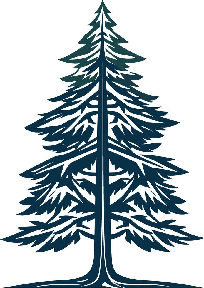 Stylized Evergreen Tree Illustration vector