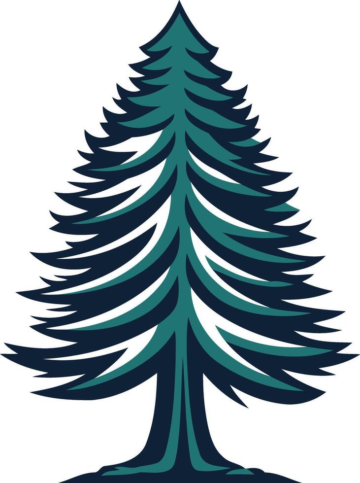 Stylized Evergreen Tree Illustration vector
