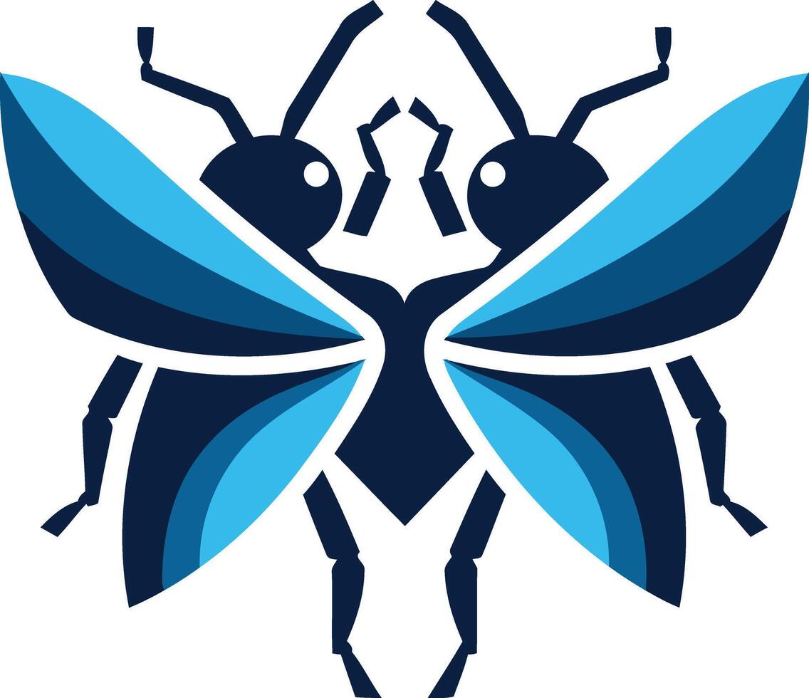 Abstract Blue and Navy Bug Illustration vector