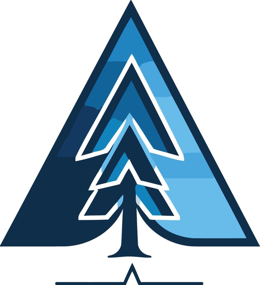 Abstract Tree Logo with Blue and White Design vector