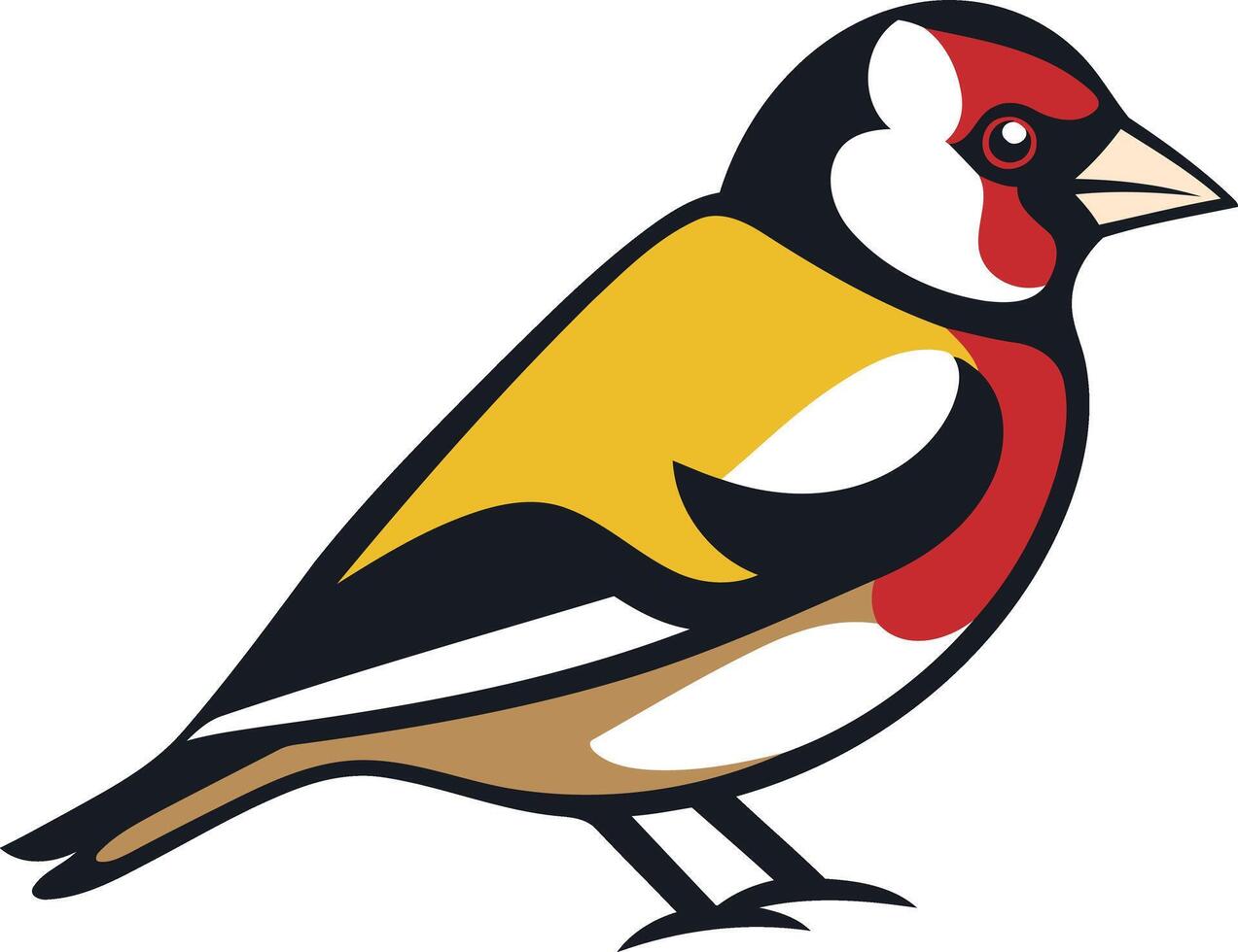 Colorful Illustration of a Goldfinch vector