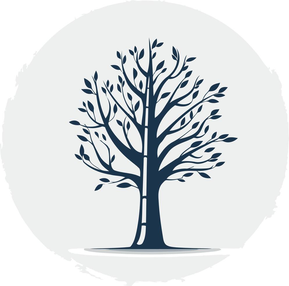 Silhouette of a Tree with a Thick Trunk vector