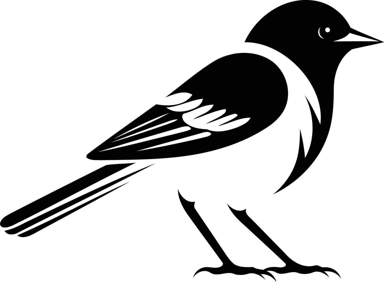 A simple, elegant black and white silhouette of a bird vector