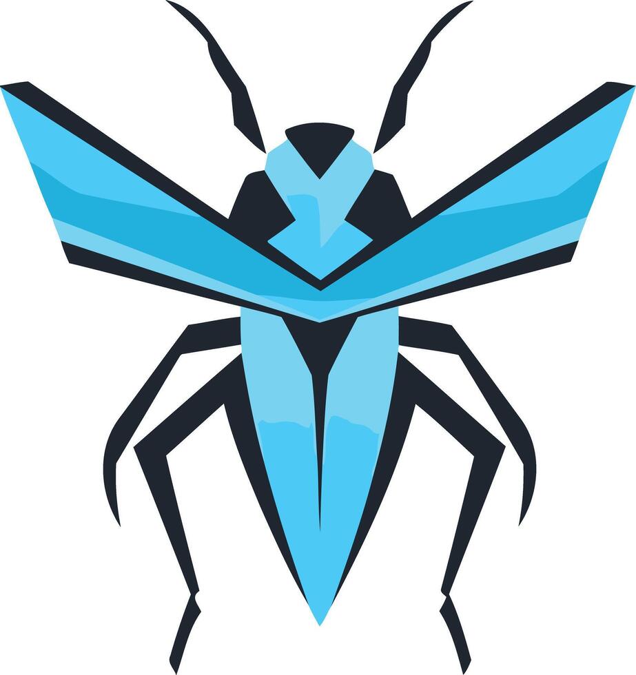 Geometric Blue Bug Illustration vector