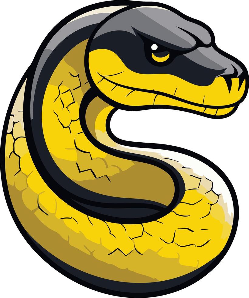 Yellow and Black Snake Illustration vector