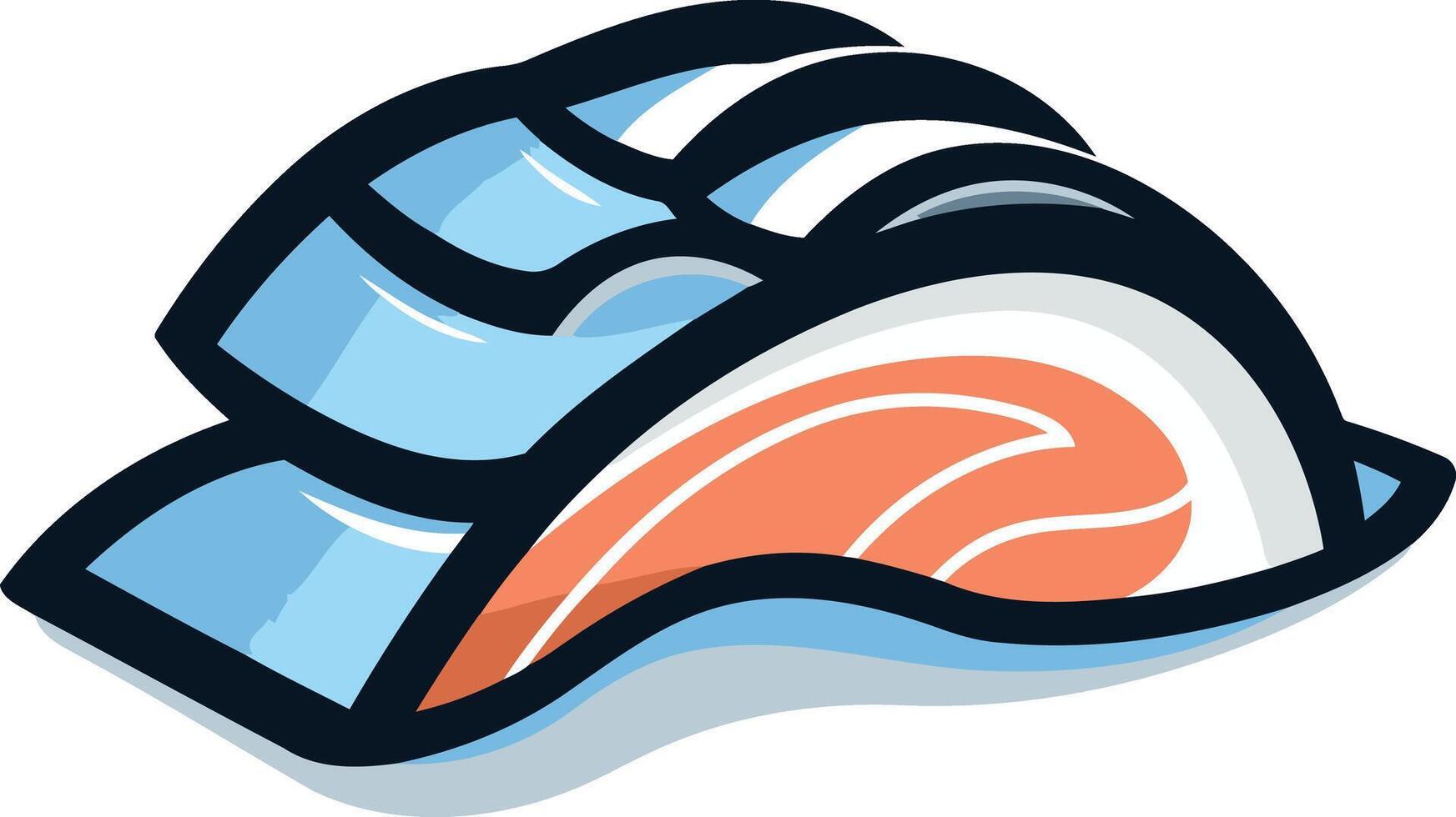 Cartoon Illustration of a Slice of Salmon vector