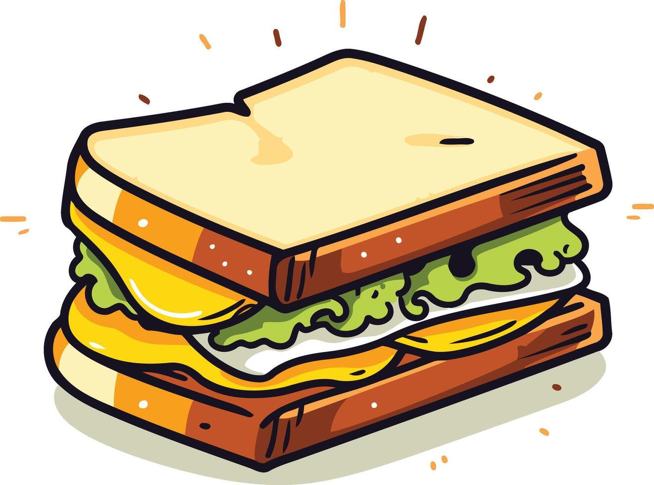Cartoon Illustration of a Delicious Sandwich vector