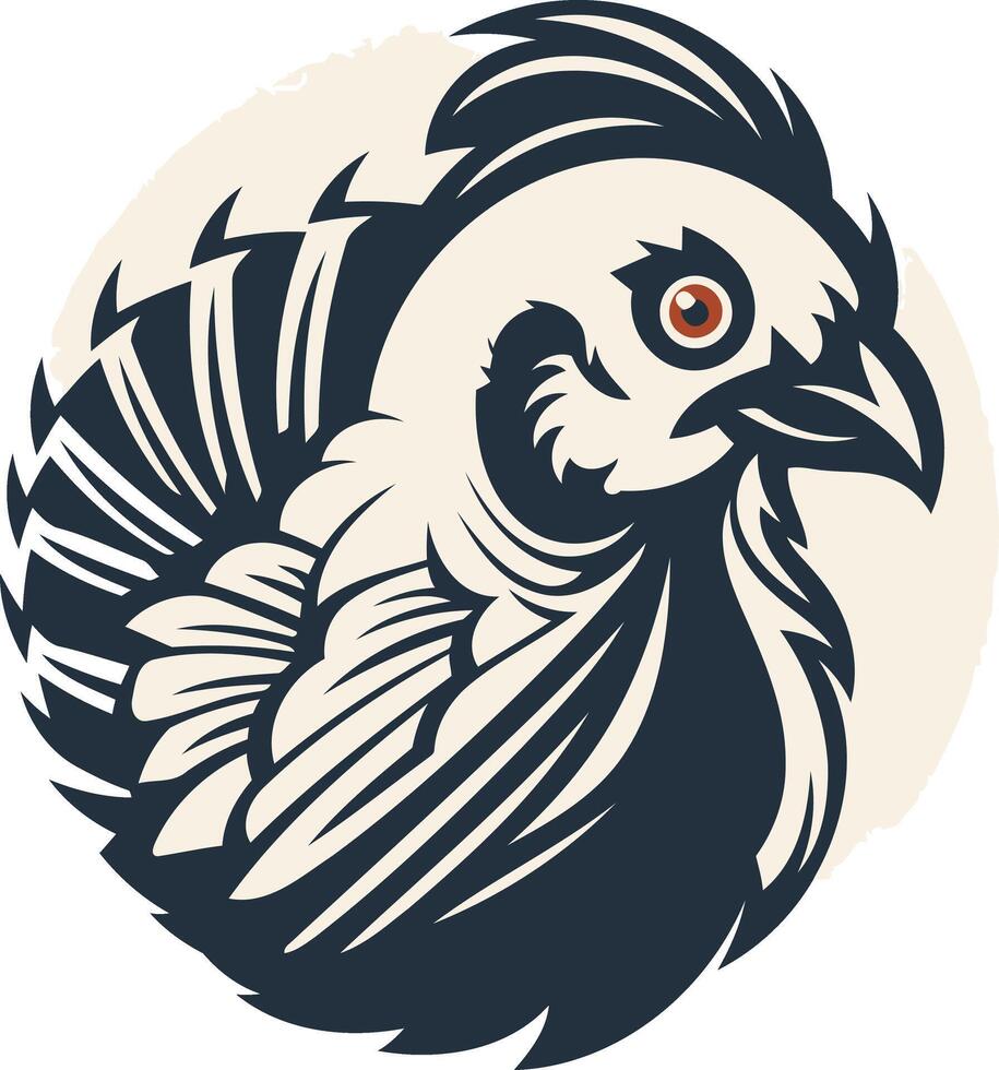 Stylized Quail Head Illustration vector