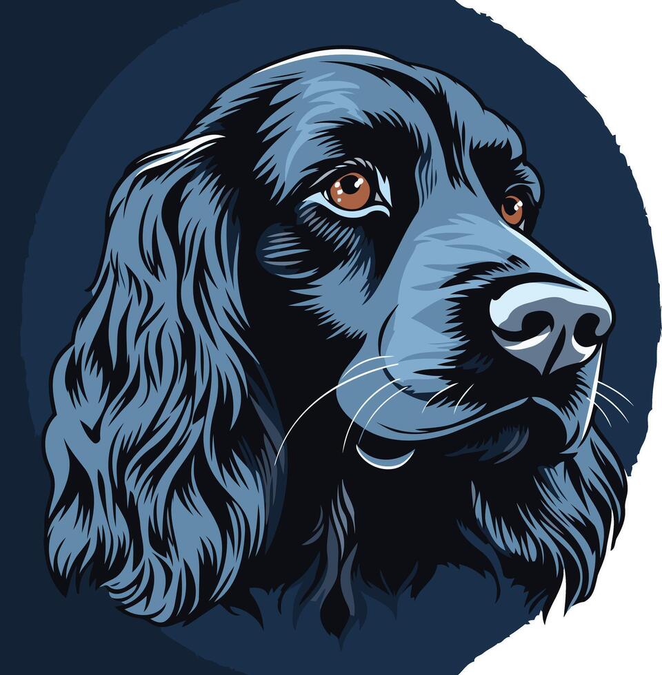 Black and Blue Dog Portrait vector