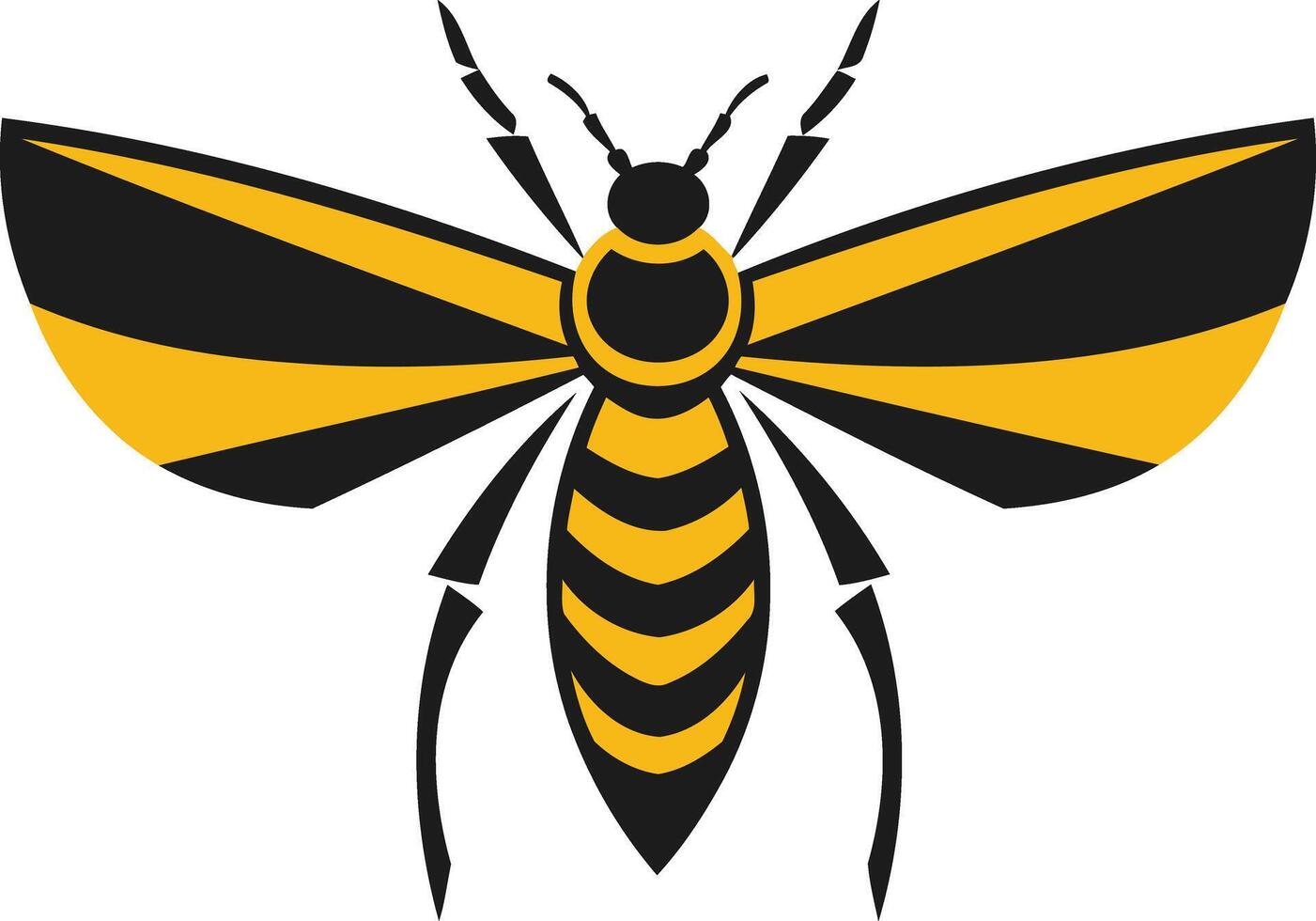 Stylized Bee Illustration with Black and Yellow Stripes vector