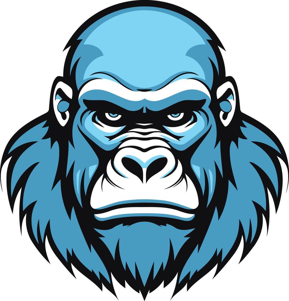 Blue Gorilla Mascot with Intricate Details vector
