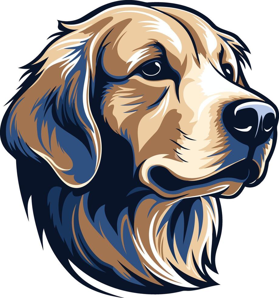 Golden Retriever Portrait Illustration vector