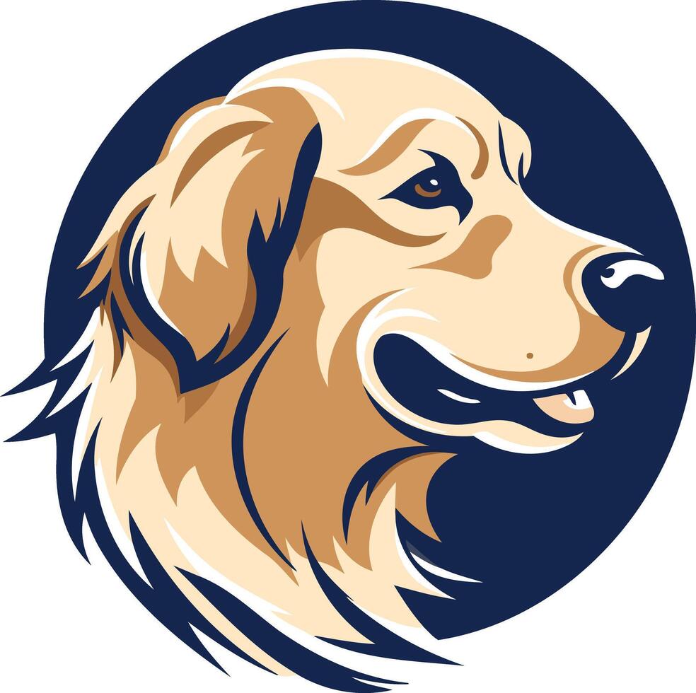 Golden Retriever Head Illustration vector