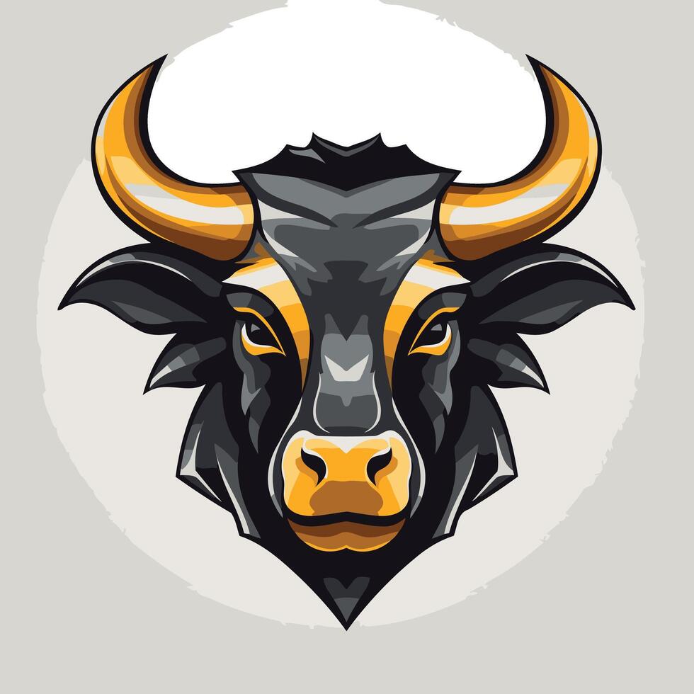 Black Bull with Golden Horns vector