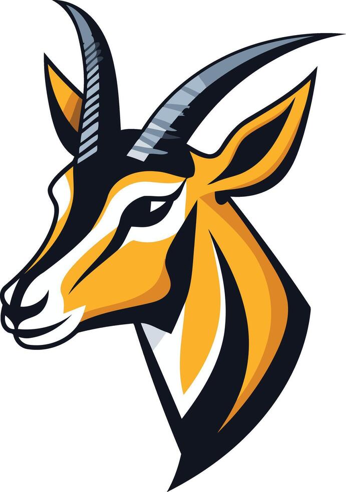 Cartoon Illustration of a Gazelle's Head vector