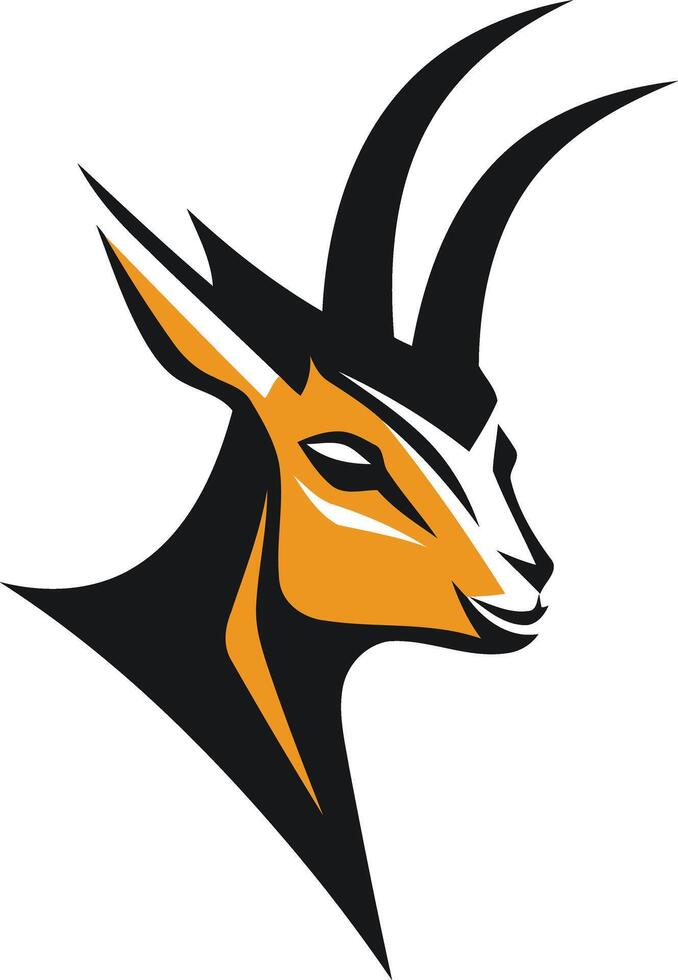 Stylized Antelope Head Illustration vector