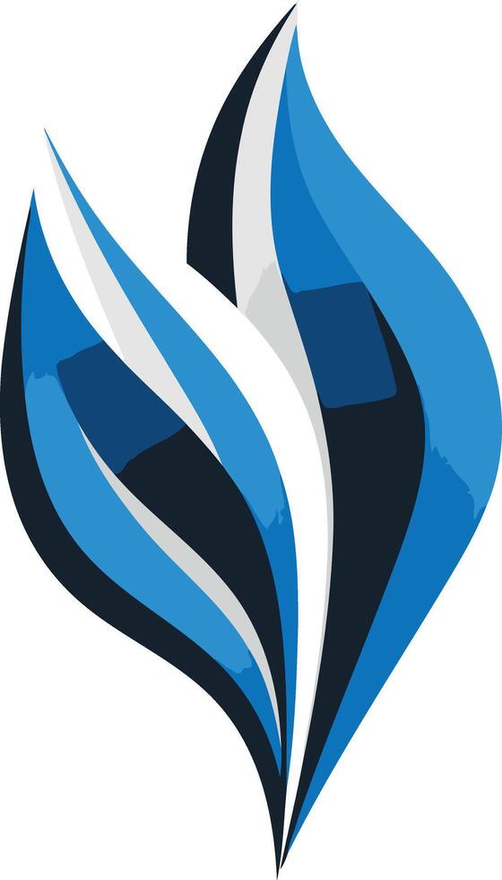 Abstract Blue and White Flame Logo vector