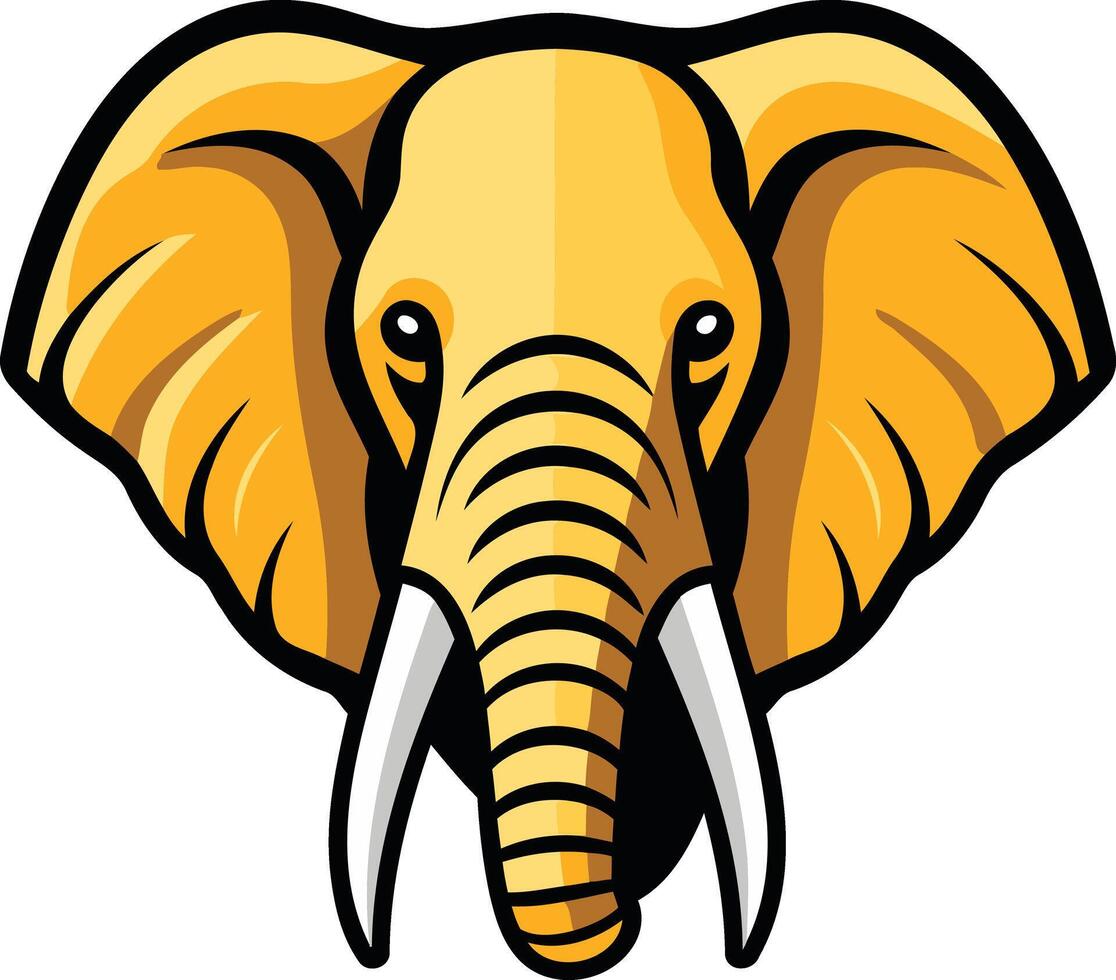 Cartoon Elephant Head Illustration vector