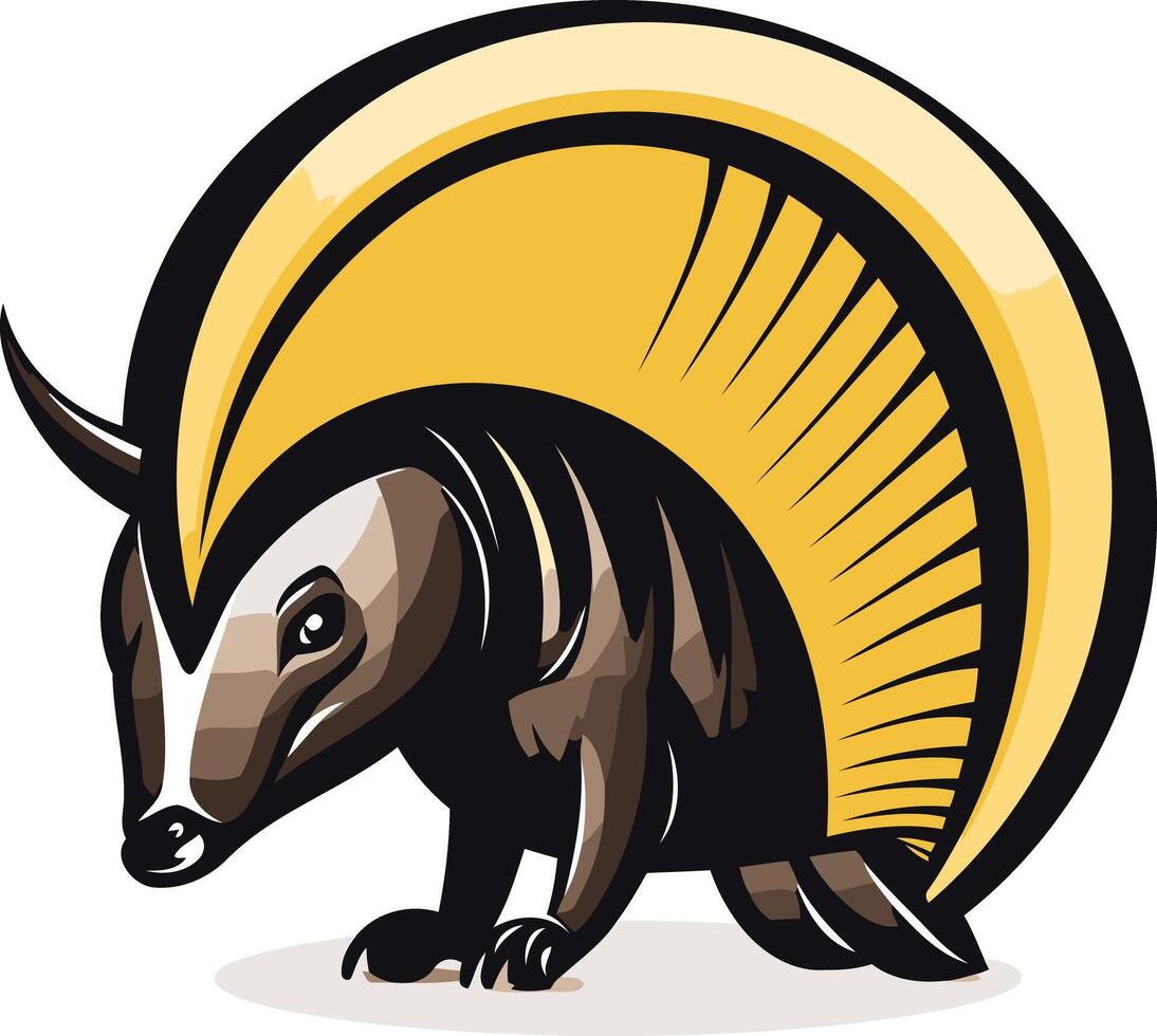 Illustration of a Brown and Yellow Armadillo vector