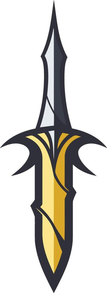 Golden Sword with a Black and Silver Design vector