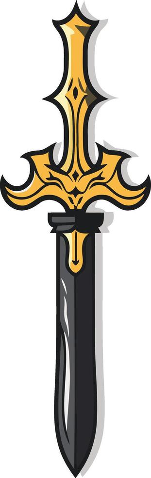 Golden Sword with Black Hilt vector