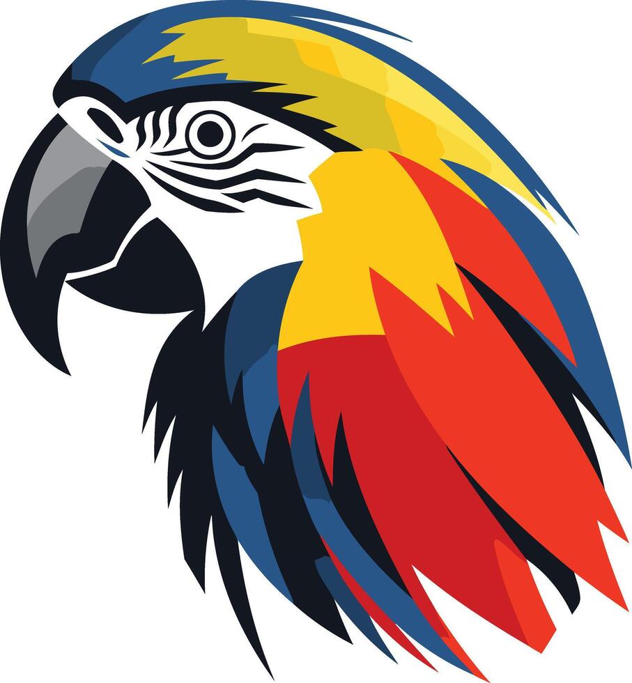 Vibrant Macaw Head Illustration vector