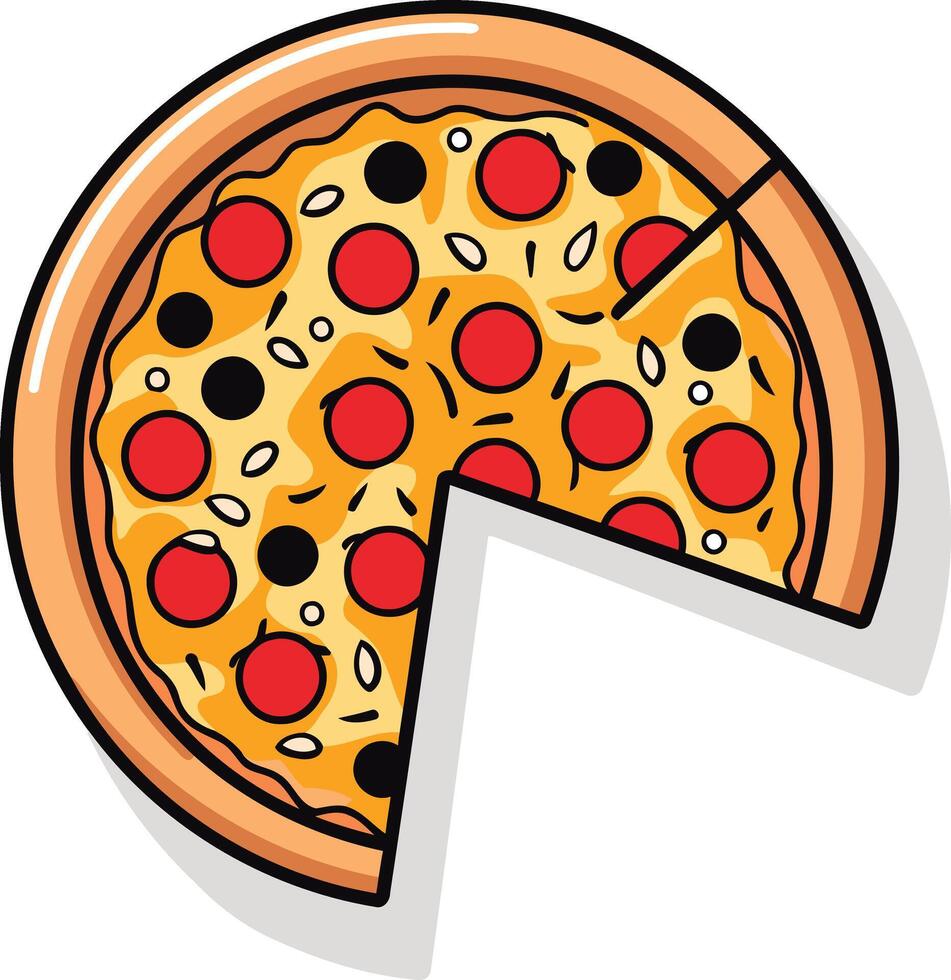 Pizza with a Missing Slice vector