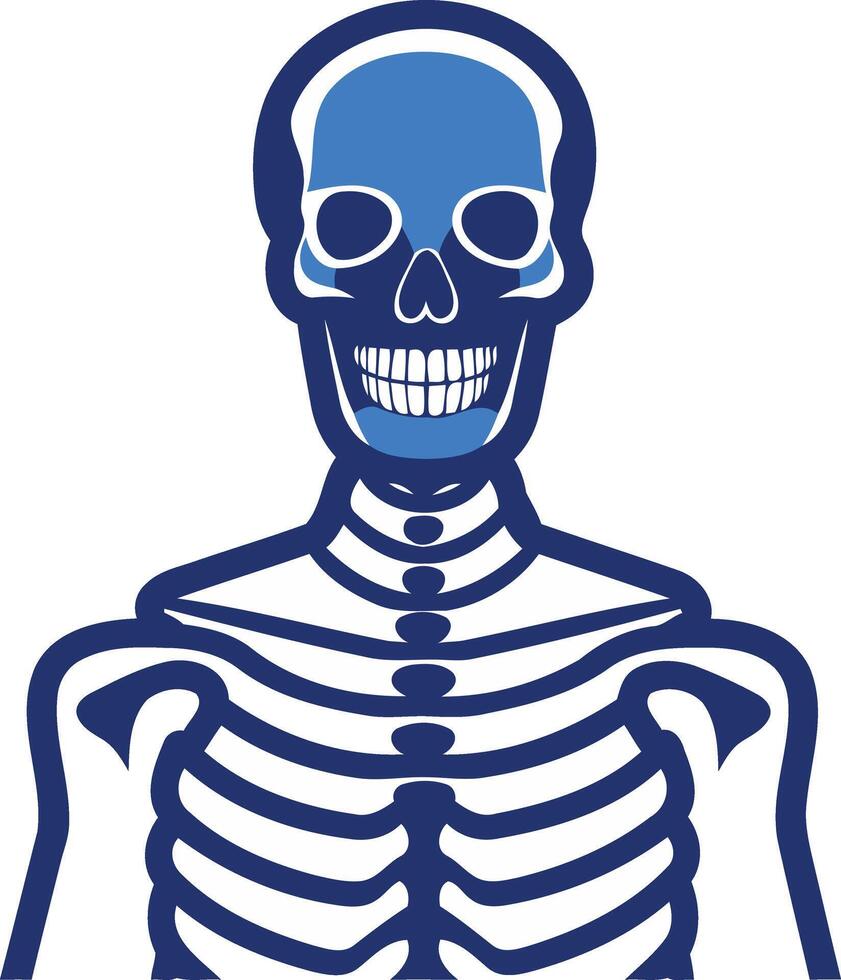 Blue Skeleton with a Smile vector