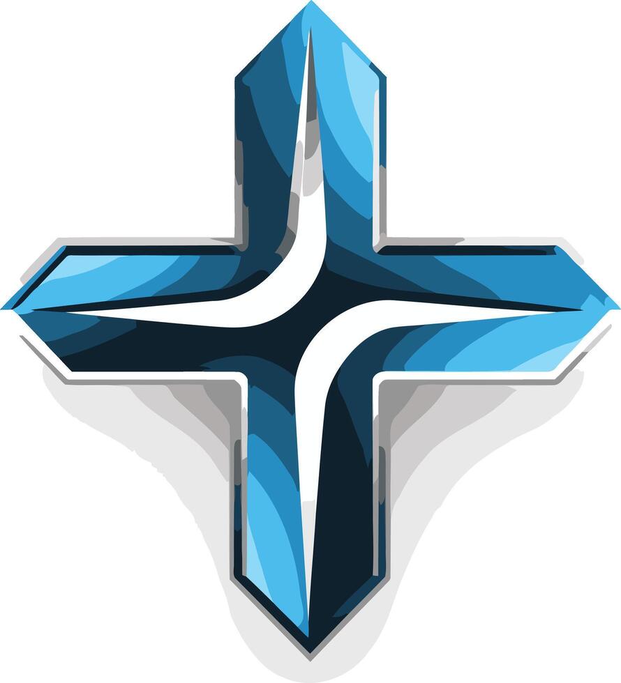 Abstract Blue Cross vector