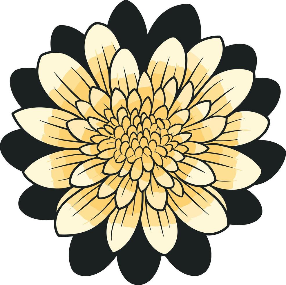 Yellow Flower with Black Background vector