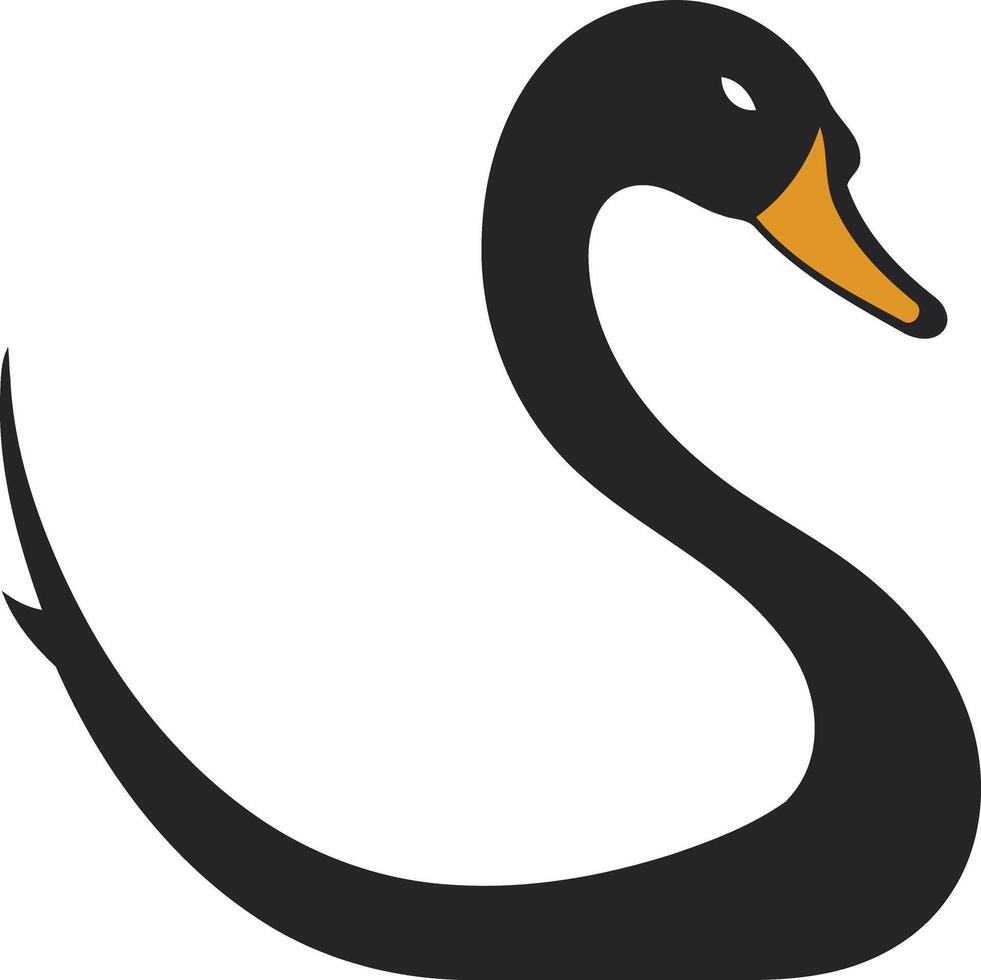 Elegant Black Swan Silhouette vector