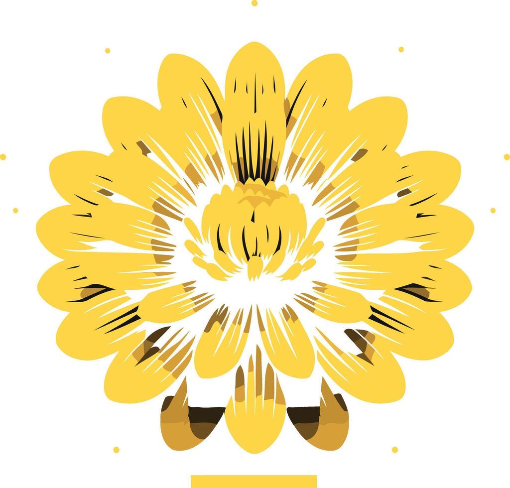 Stylized Yellow Flower Illustration vector