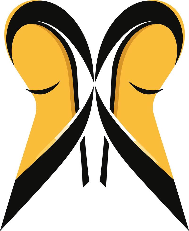 Abstract Butterfly in Black and Yellow vector