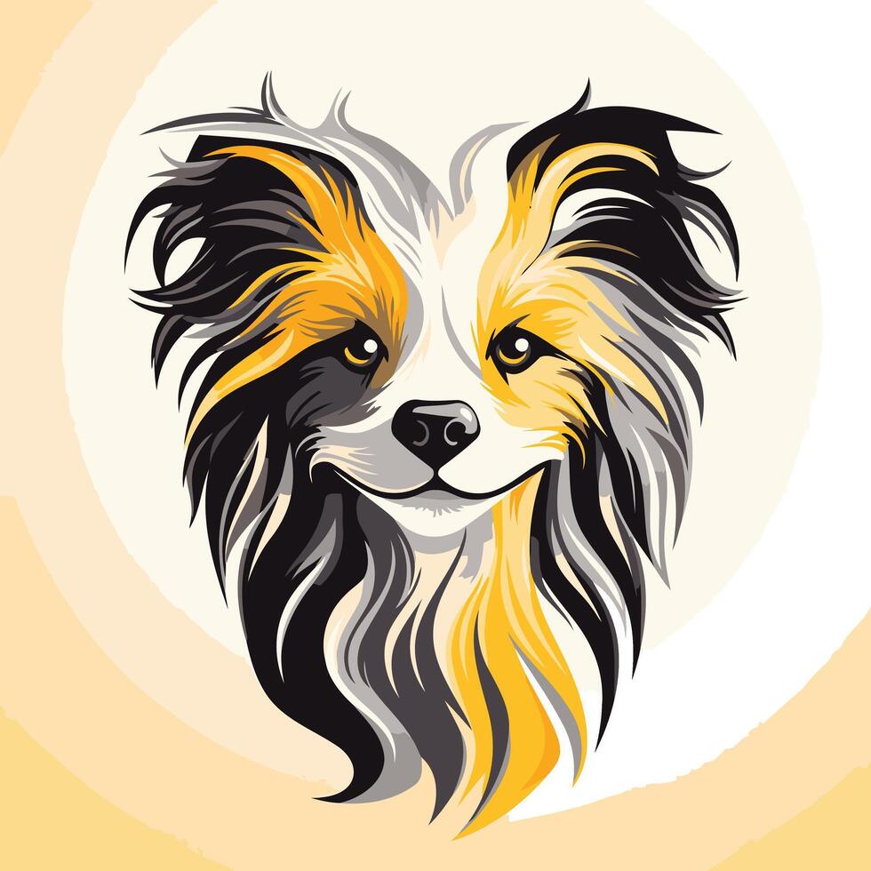 Portrait of a Long Haired Dog vector