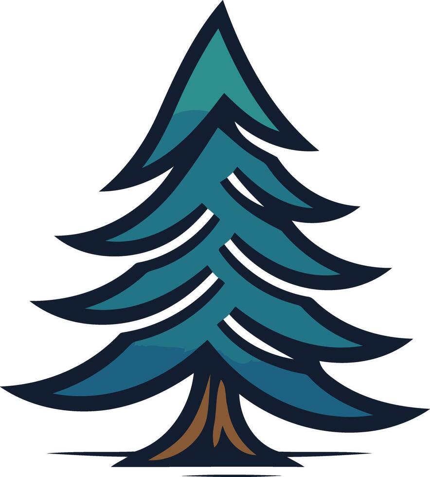 Simple Illustration of a Pine Tree vector