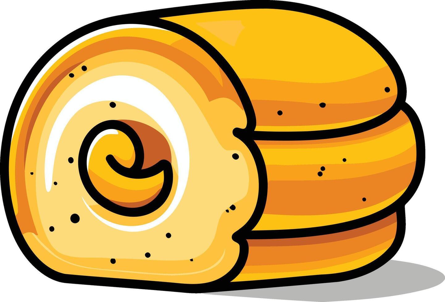 Cartoon Illustration of a Delicious Roll Cake vector