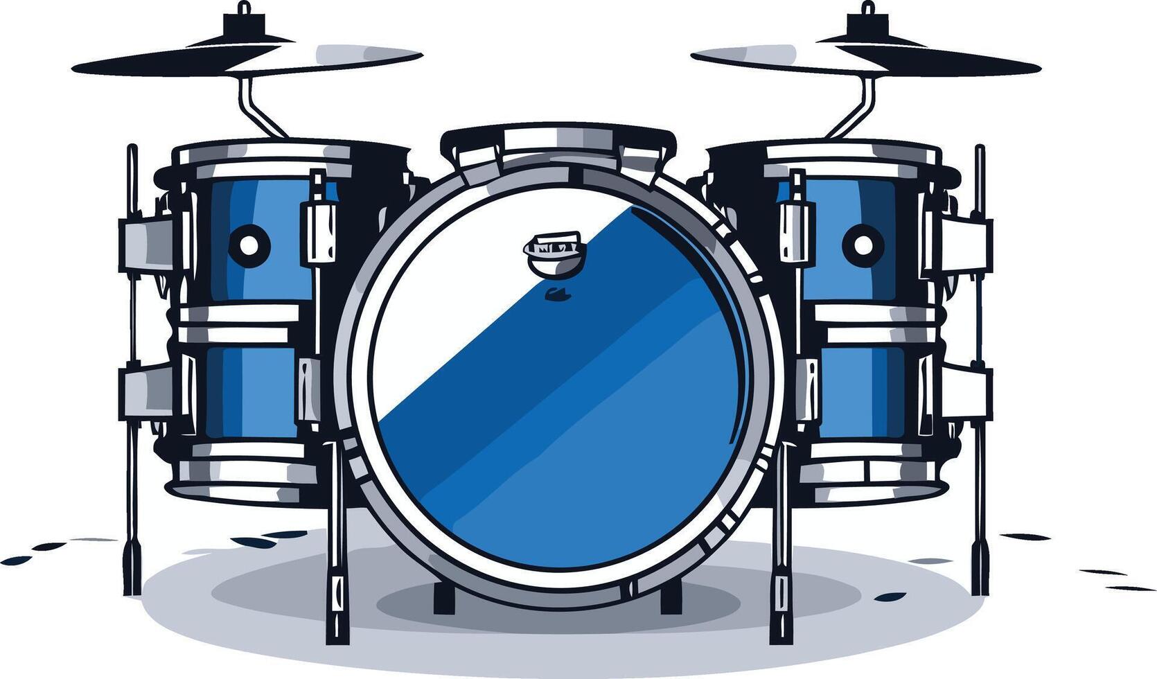 Blue Drum Kit Illustration vector