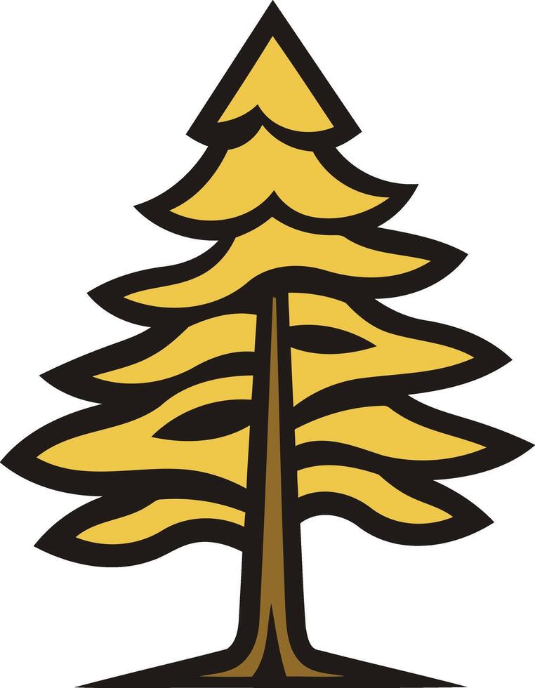 Stylized Illustration of a Pine Tree vector