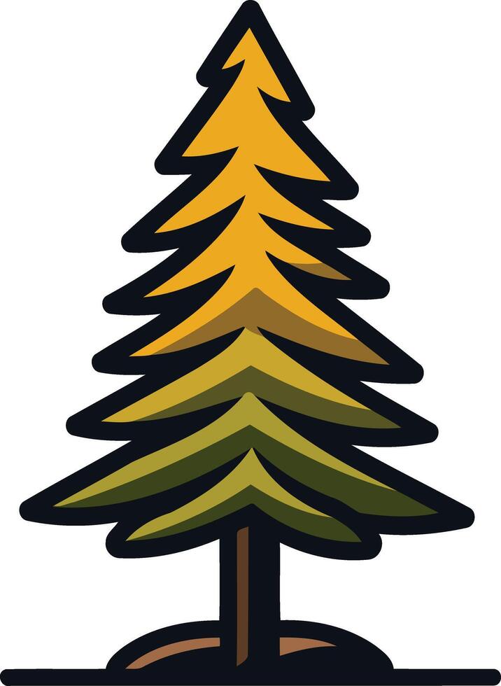 Simple Illustration of a Pine Tree vector