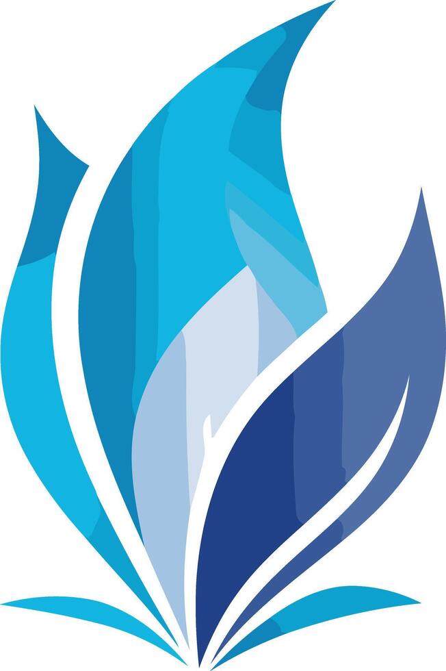 Abstract Blue Flame Logo Design vector